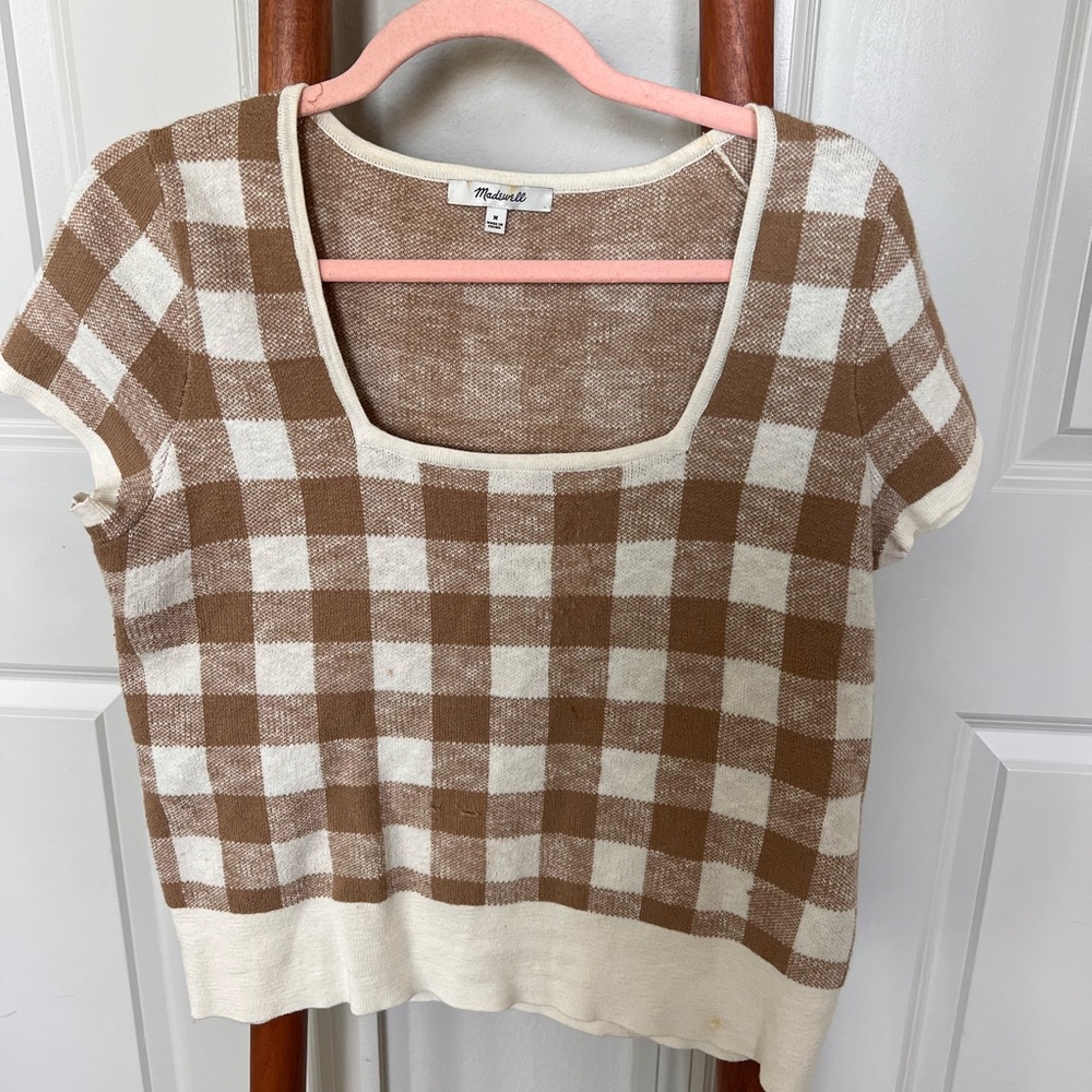 Madewell Square Neck Sweater Tee | Size Med